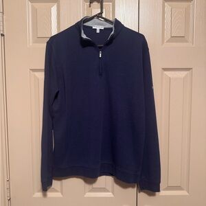 Peter Millar 1/4 Zip Sweater Men's Medium Navy Modal Blend Pullover Golf